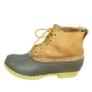 LL Bean Women’s Brown Leather Ankle Duck Boots Size 8